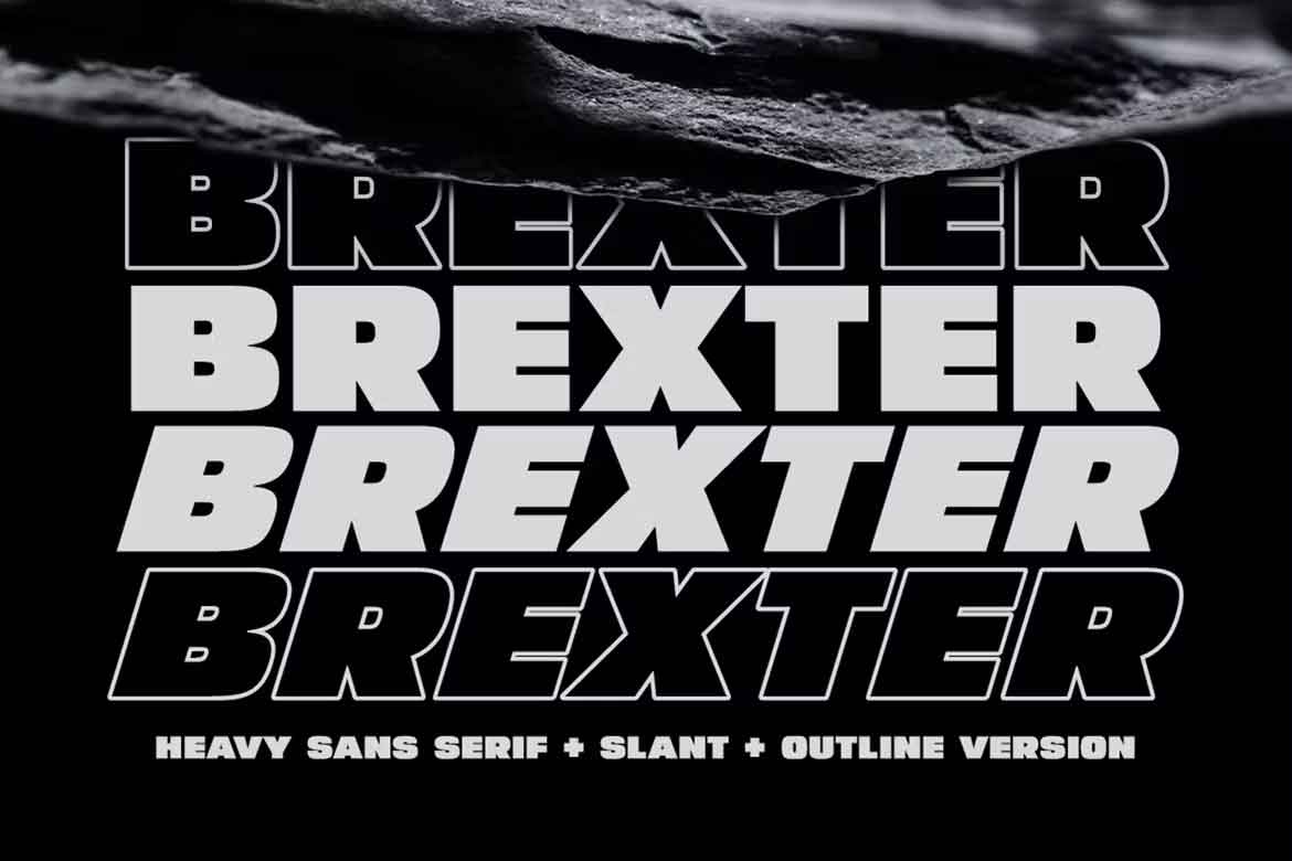 Brexter Outline Regular Font preview